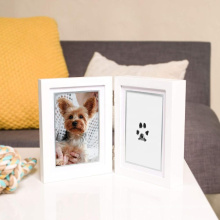 Hot sale Dog or Cat Paw Print Pet Keepsake Footprint Kit Photo Frame With Clay Pet Lovers Pet Memorial Picture Frame kids gift